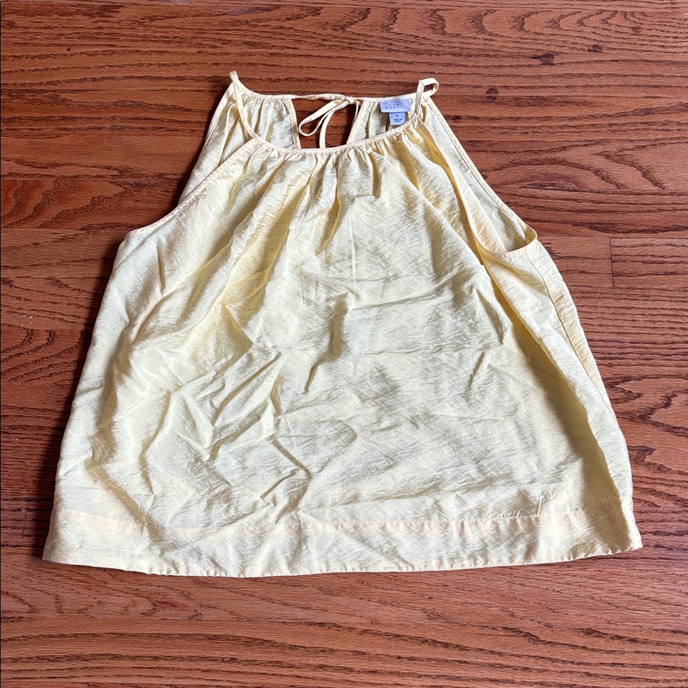 A New Day Light Yellow Tie-Back Top